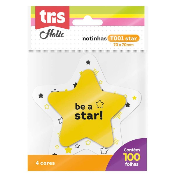 Encontraproduto.com.br - Notas Autoadesivas Tris Holic Pop Star T001 Com 100 Folhas 70x70mm - 608099
