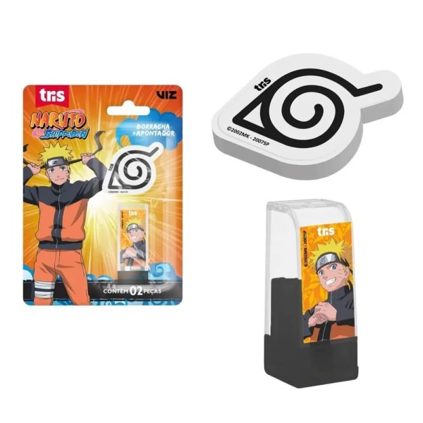 Encontraproduto.com.br - Kit Com Apontador e Borracha Naruto Sortidos Tris