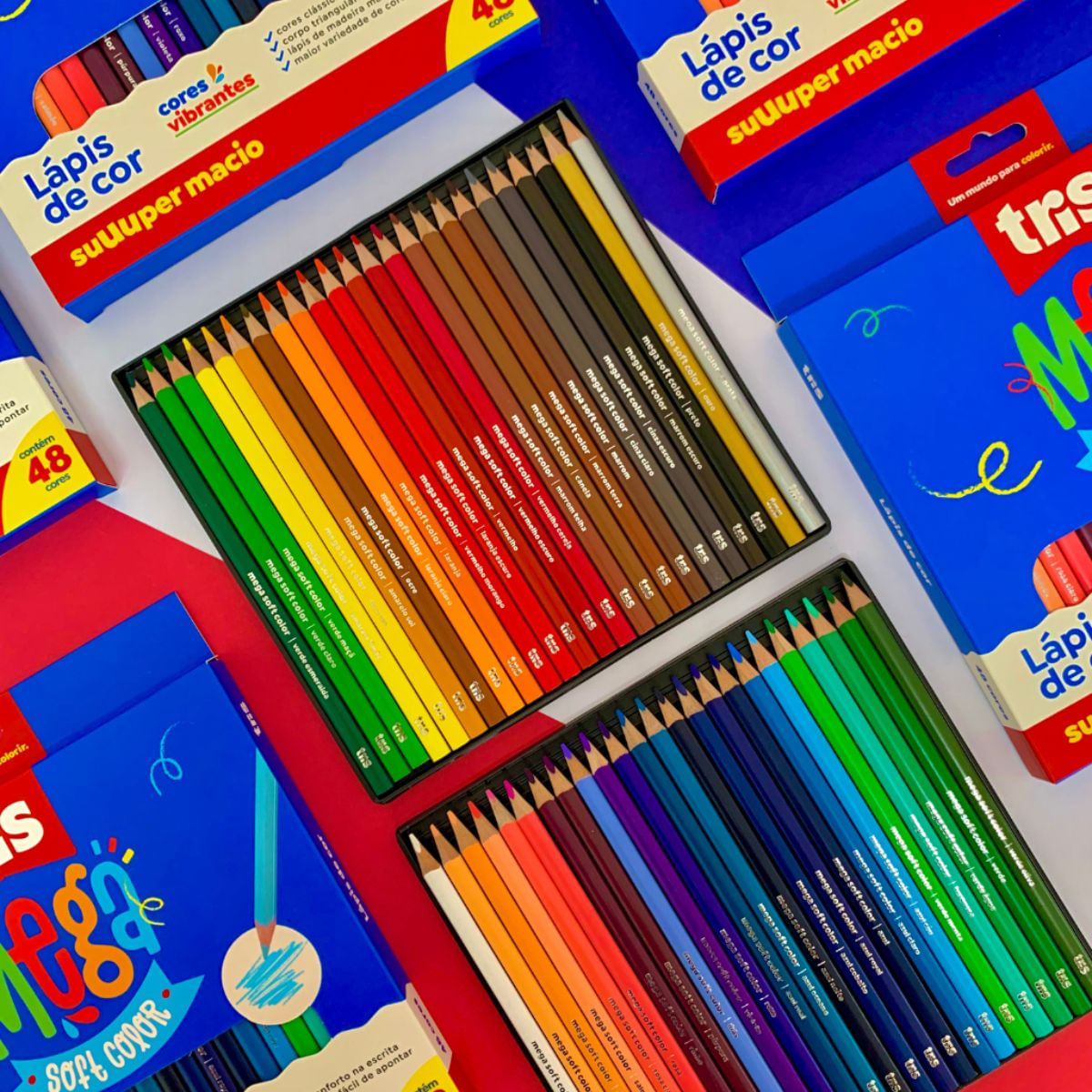 Encontraproduto.com.br - LÁPIS DE COR MEGA SOFT COLOR TRIANGULAR - 48 CORES - TRIS