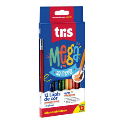 Encontraproduto.com.br - Lápis de Cor Tris Mega Aquarell + 1 Pincel - 12un