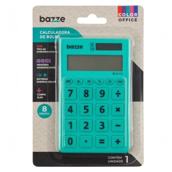 Encontraproduto.com.br - Calculadora Bazze De Bolso Azul Turquesa
