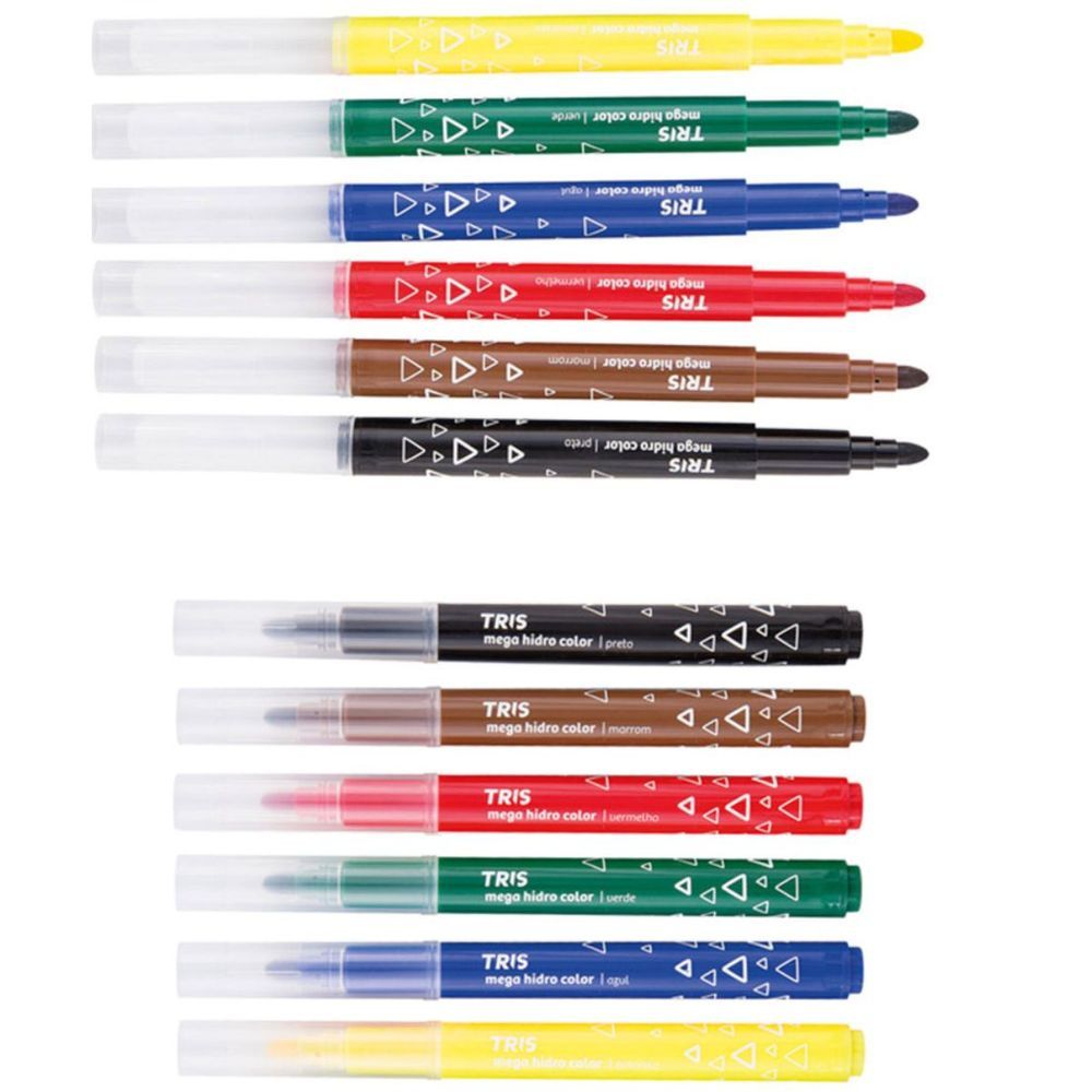 Encontraproduto.com.br - CANETINHA HIDROCOR MEGA HIDRO COLOR - 6 CORES - TRIS