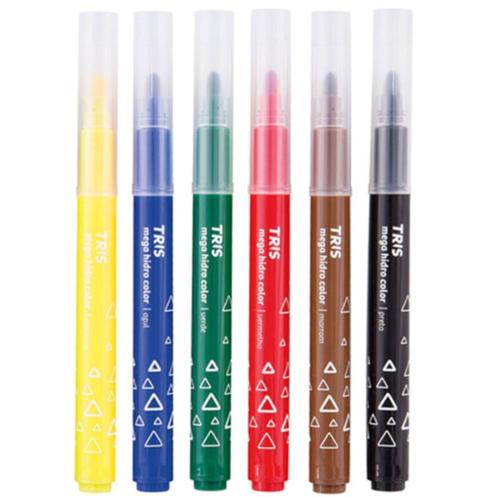 Encontraproduto.com.br - CANETINHA HIDROCOR MEGA HIDRO COLOR - 6 CORES - TRIS
