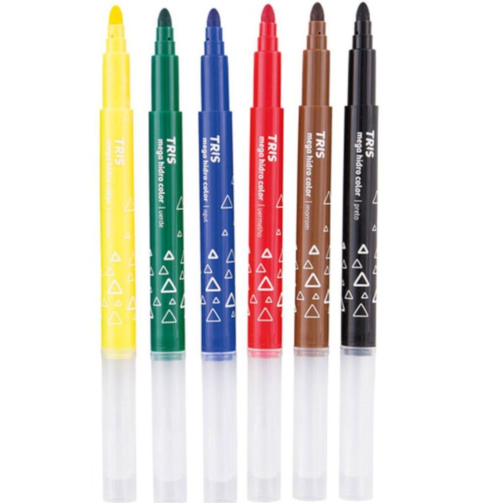 Encontraproduto.com.br - CANETINHA HIDROCOR MEGA HIDRO COLOR - 6 CORES - TRIS