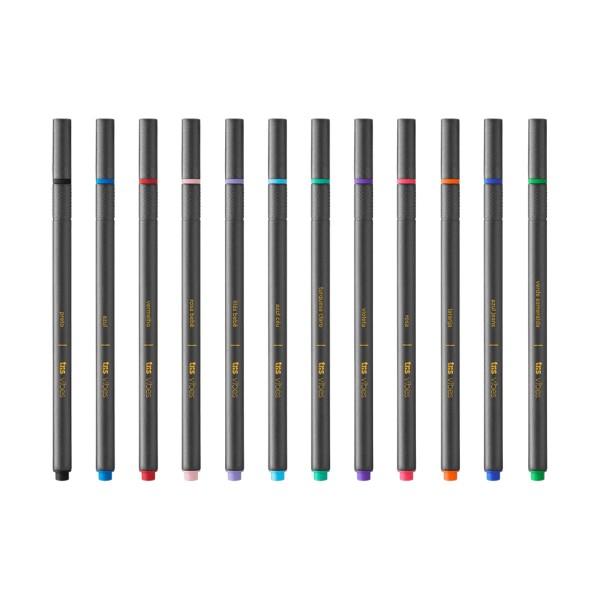 Encontraproduto.com.br - Caneta Vibes Clássica/Pastel/Neon 12 cores 0.4mm- Tris