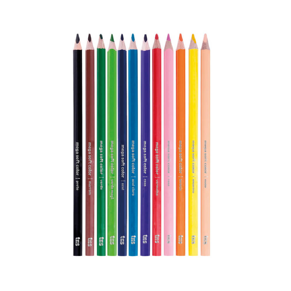 Encontraproduto.com.br - Lapis De Cor Mega Soft Color 12 Cores Tris
