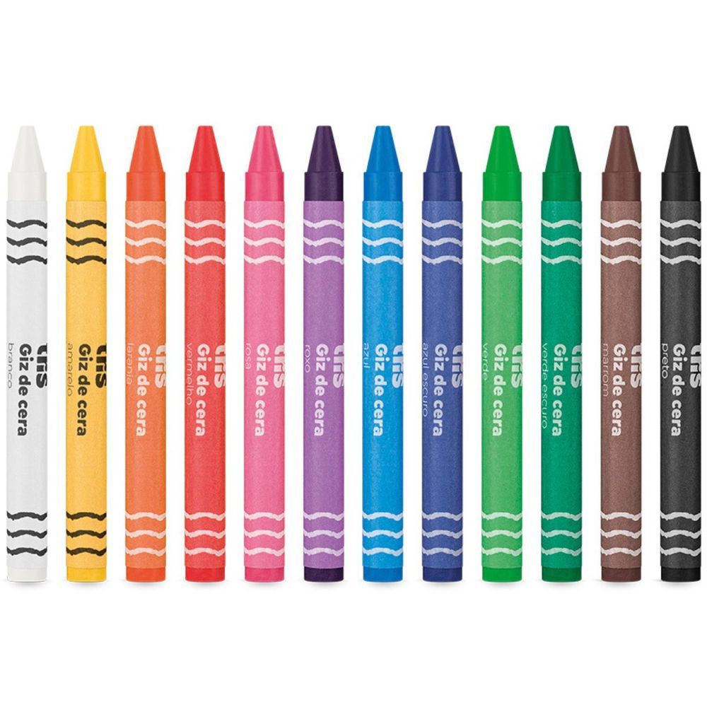 Encontraproduto.com.br - GIZ CERA FINO - 12 CORES - PRÉ-ESCOLAR - 3ANOS+ - TRIS