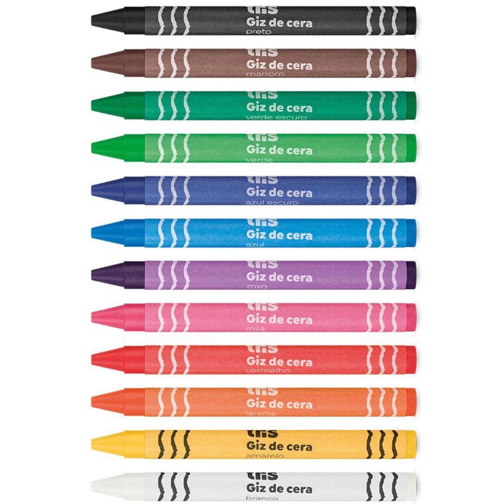 Encontraproduto.com.br - GIZ CERA FINO - 12 CORES - PRÉ-ESCOLAR - 3ANOS+ - TRIS