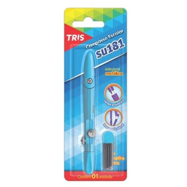 Encontraproduto.com.br - Compasso Escolar SU181 Tris