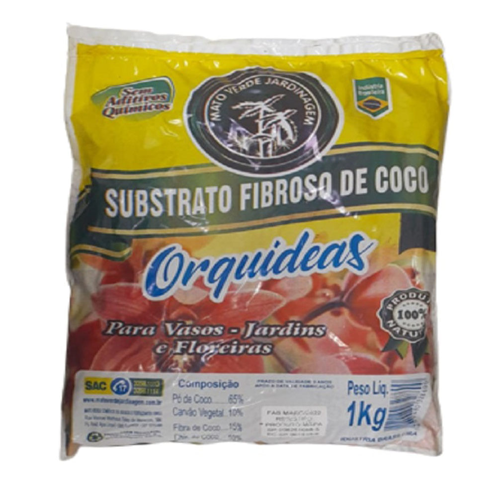 Encontraproduto.com.br - Substrato Fibroso De Coco Para Orquídea Mato Verde 1Kg
