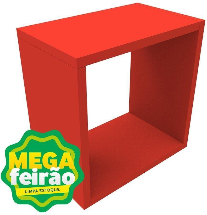 Nicho Decorativo Cubo MontFácil Color Vermelho 28,5x28,5x17,5cm
