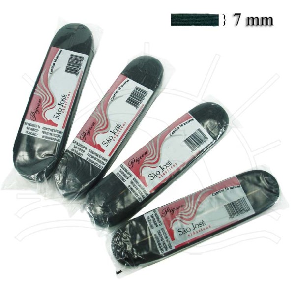 Encontraproduto.com.br - Elástico Pigeon Preto São José nº 12 (7,0mm) - 10 metros