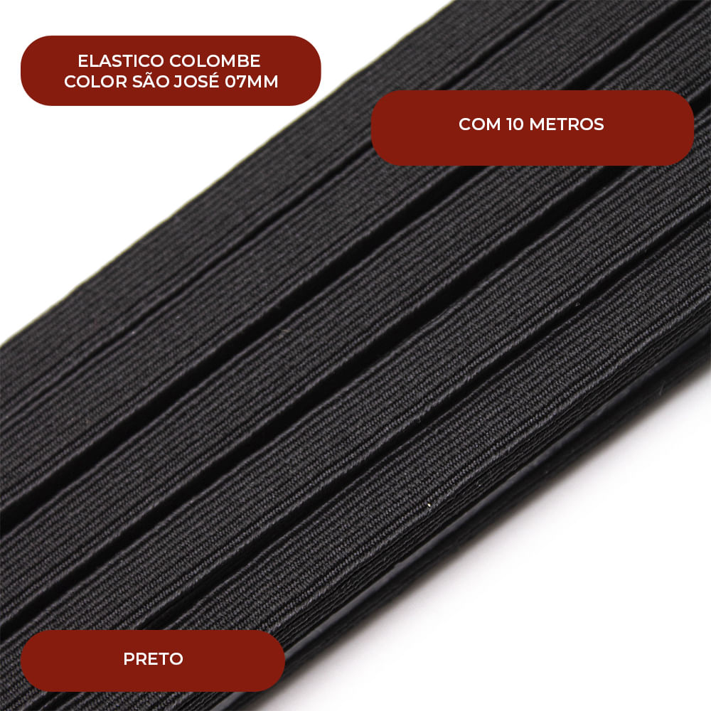 Encontraproduto.com.br - ELASTICO COLOMBE COLOR SÃO JOSÉ 07MM COM 10 METROS