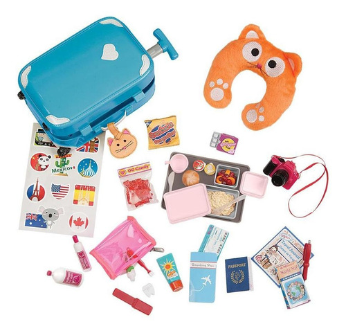 Kit De Viagem Com Mala De Rodinhas - Azul - Our Generation