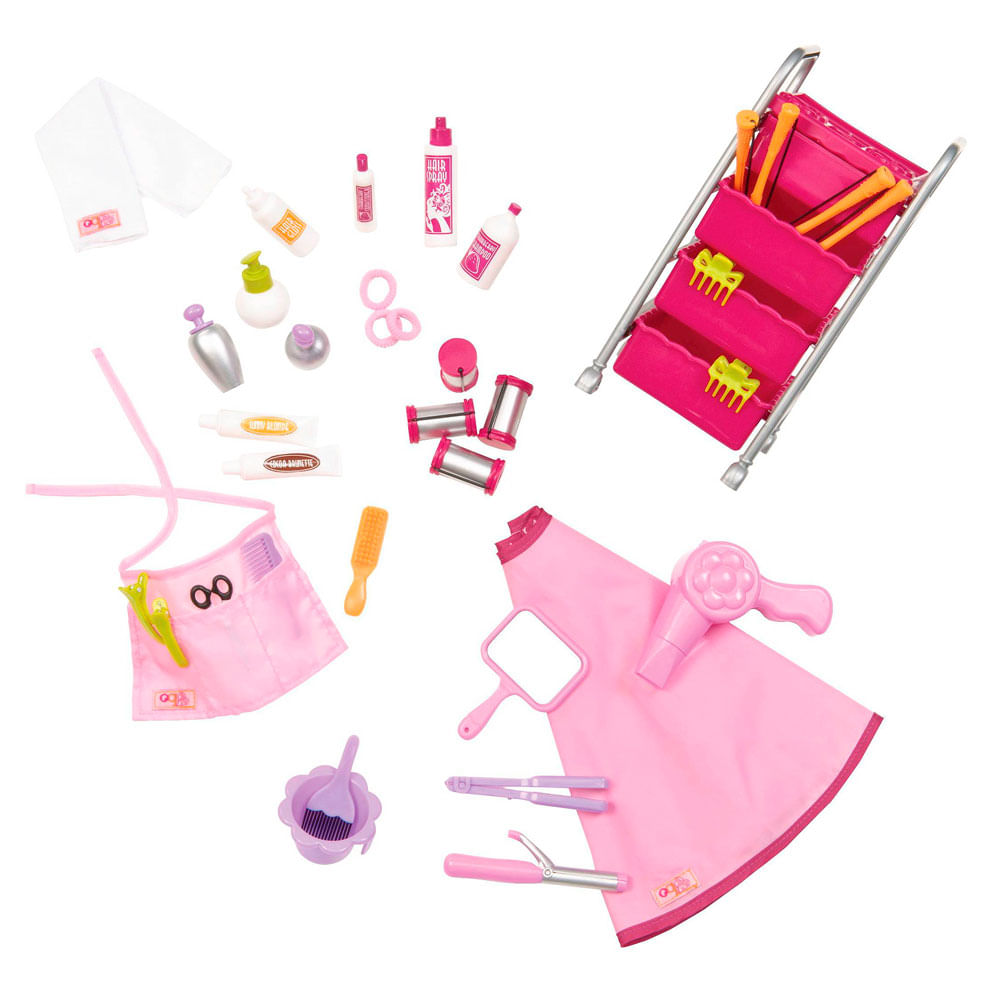 Encontraproduto.com.br - Acessórios para Bonecas - Our Generation - Kit Salão de Beleza de Bonecas