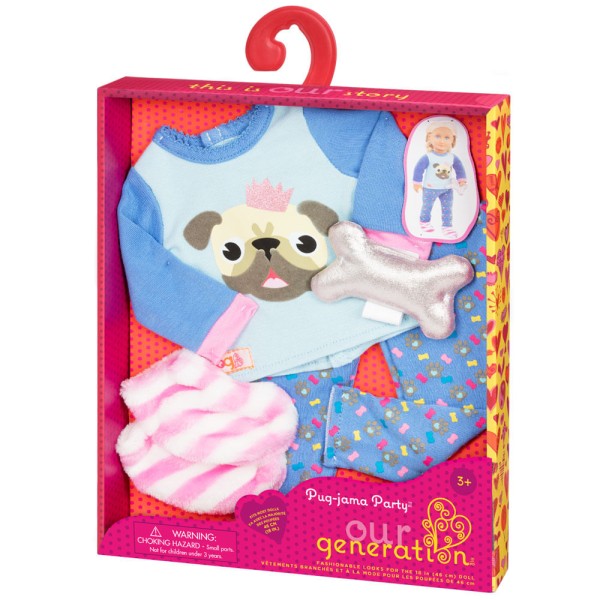 Encontraproduto.com.br - Acessórios de Bonecas - Our Generation - Pijama de PUG
