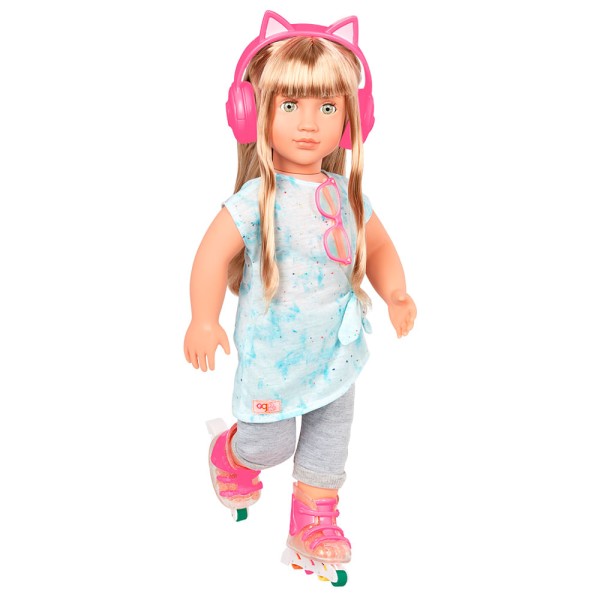 Encontraproduto.com.br - Roupa Para Boneca - Patins E Fone De Ouvido De Gatinho - Candide