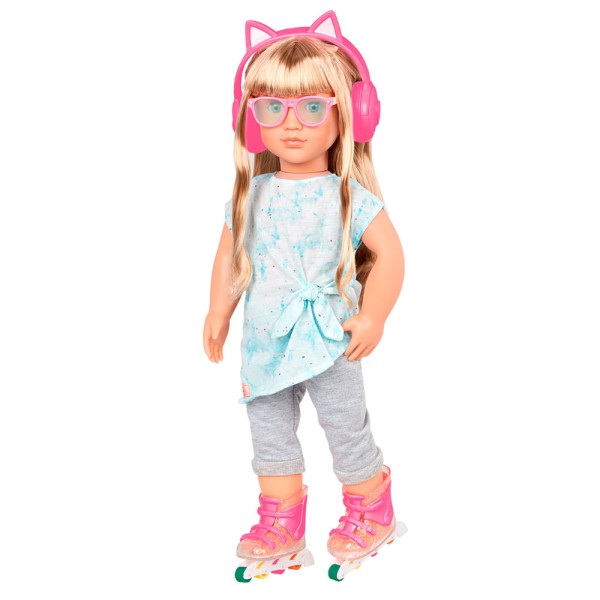 Encontraproduto.com.br - Roupa Para Boneca - Patins E Fone De Ouvido De Gatinho - Candide