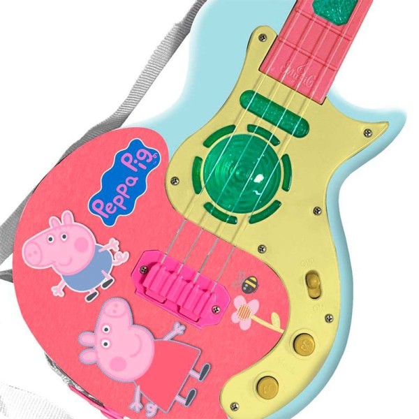 Encontraproduto.com.br - Guitarra Eletrônica Infantil com Sons e Luzes - Peppa Pig - Candide