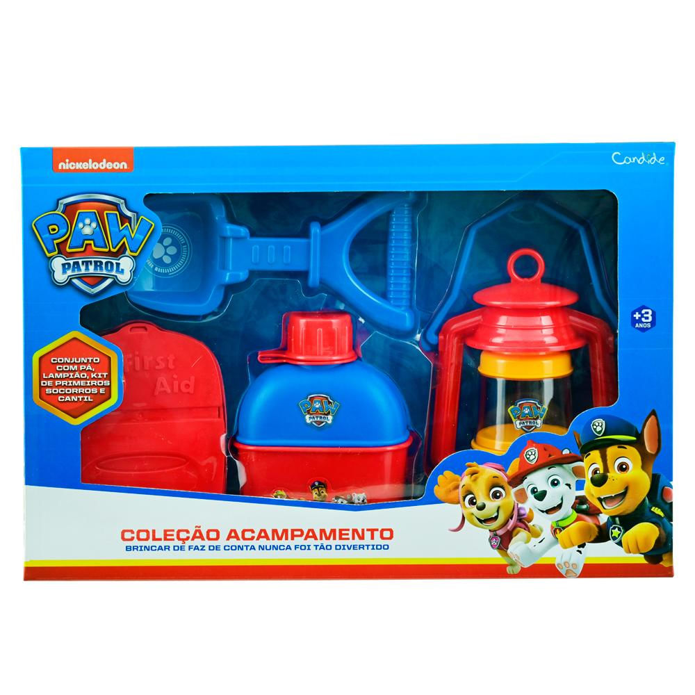 Encontraproduto.com.br - Playset Paw Patrol Camping Kit Com Lampião e Cantil Candide