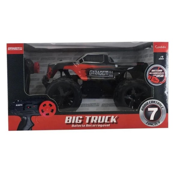 Encontraproduto.com.br - Veículo Big Truck Bat Rec 7 Funções Vermelho - Candide