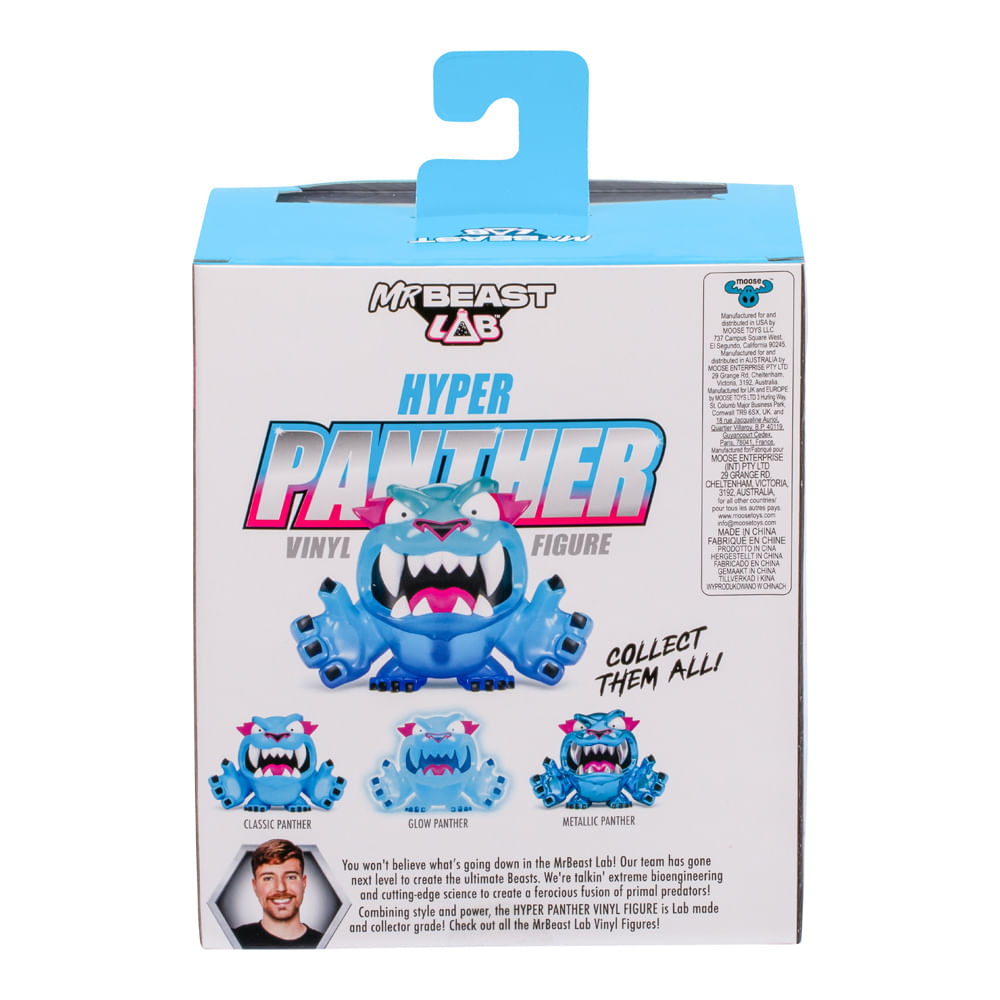 Encontraproduto.com.br - Mini Boneco de Vinil - Pantera Metálica - Mrbeast Lab - Azul - Candide