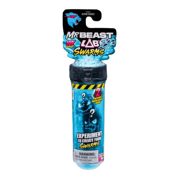 Encontraproduto.com.br - Tubo de Ensaio com 2 Mini Bonecos Swarms MrBeast Lab