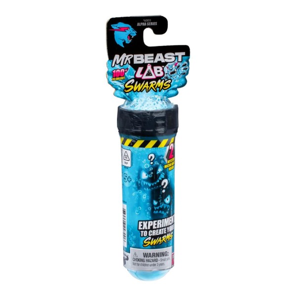 Encontraproduto.com.br - Tubo de Ensaio com 2 Mini Bonecos Swarms MrBeast Lab