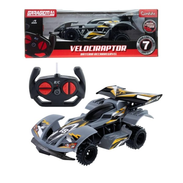 Encontraproduto.com.br - Veiculo Velociraptor Rc 7 Func - Bat Recarregavel - Preto