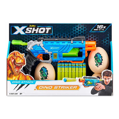 Lançador Zuru X-shot Candide Dino Attack Striker Azul 8+ 5572