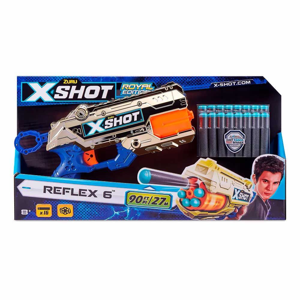 Encontraproduto.com.br - Lançador X-Shot Royale Reflex 6 com 16 Dardos Candide