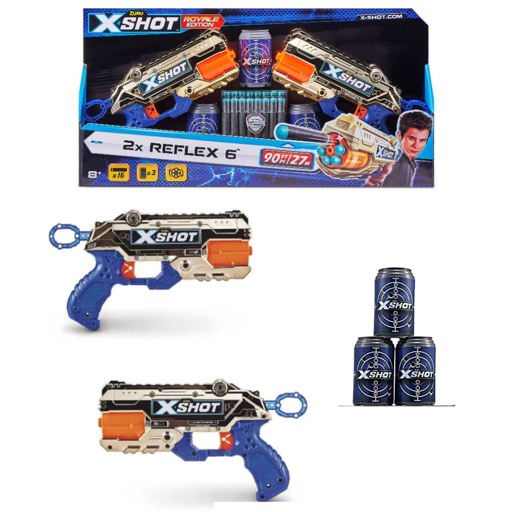 Encontraproduto.com.br - Lançadores De Dardos Com Alvos - X-Shot Royale - Reflex 6 - Candide