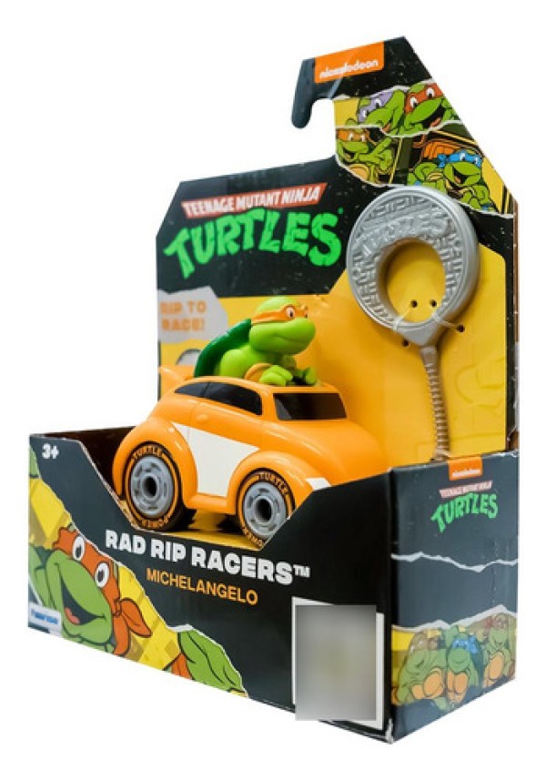 Veículo à Corda Tartarugas Ninja Rad Rip Racers - Michelangelo