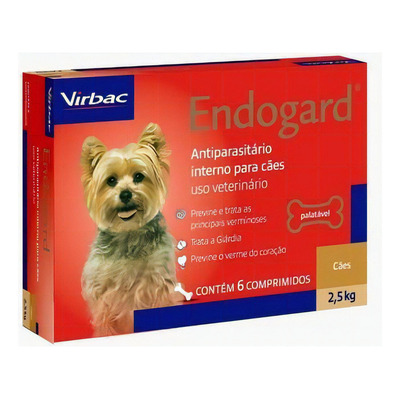 Vermifugo Endogard Cães 2,5kg 6 comprimidos Virbac