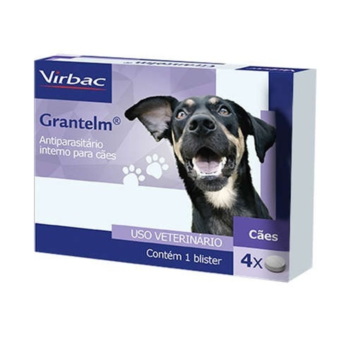 Encontraproduto.com.br - Vermífugo Grantelm Cães 10kg Virbac 4 comprimidos