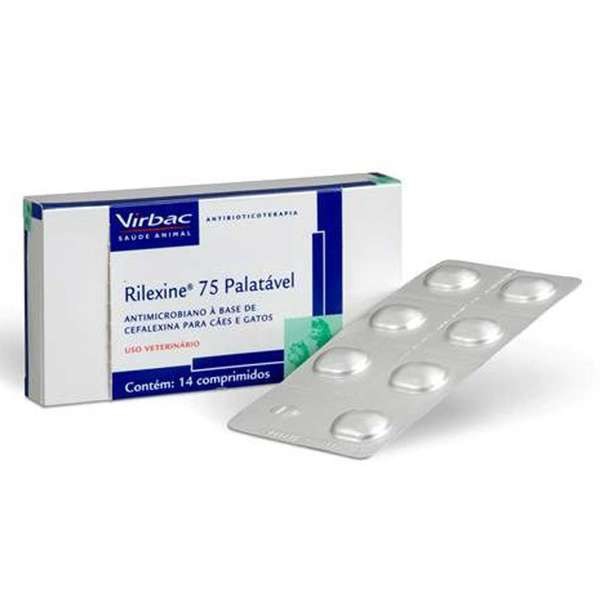 Encontraproduto.com.br - Rilexine 75mg 14 comprimidos Virbac Antibiótico Cães e Gatos