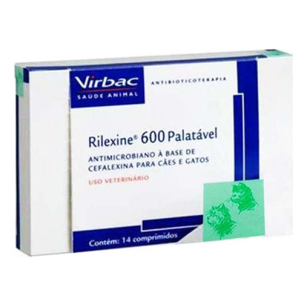 Encontraproduto.com.br - Rilexine 600mg 14 comp Virbac Antibiótico Cães e Gatos