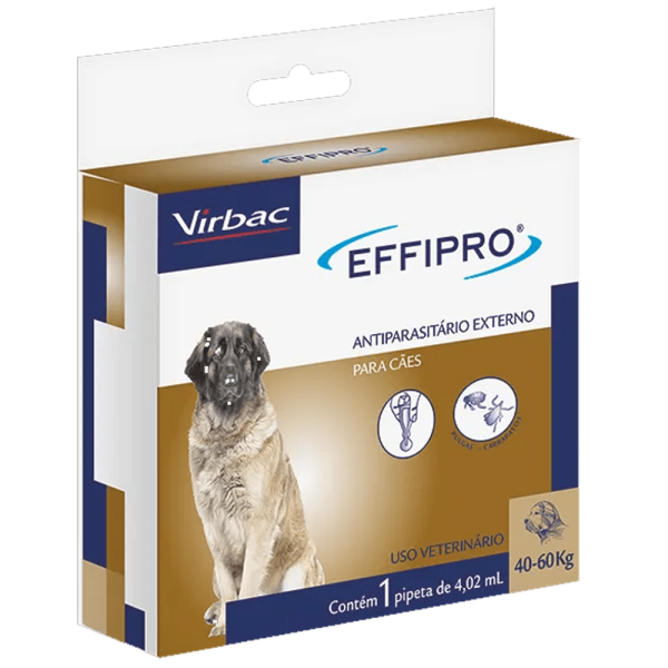 Encontraproduto.com.br - Effipro Cães 40 a 60kg Virbac Antipulgas e Carrapatos 4,02ml