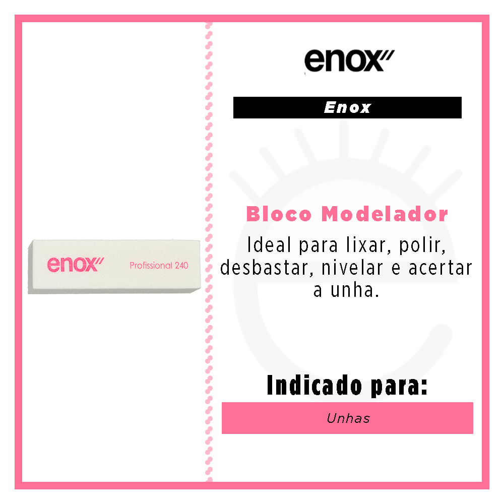 Encontraproduto.com.br - Bloco Modelador De Unha Ref. 638 Suave - Enox