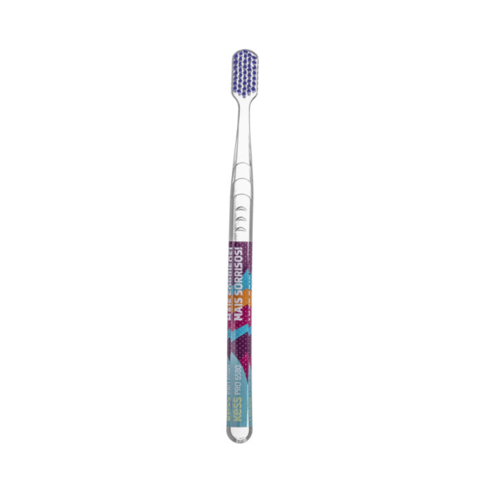 Encontraproduto.com.br - Escova Dental Kess Pro Clear Extra Macia Cores Sortidas com 1 Unidade+ Capa Protetora