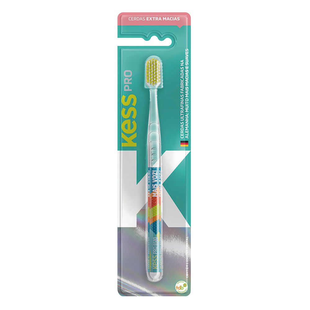 Encontraproduto.com.br - Escova Dental Kess Pro Clear Extra Macia Cores Sortidas com 1 Unidade+ Capa Protetora