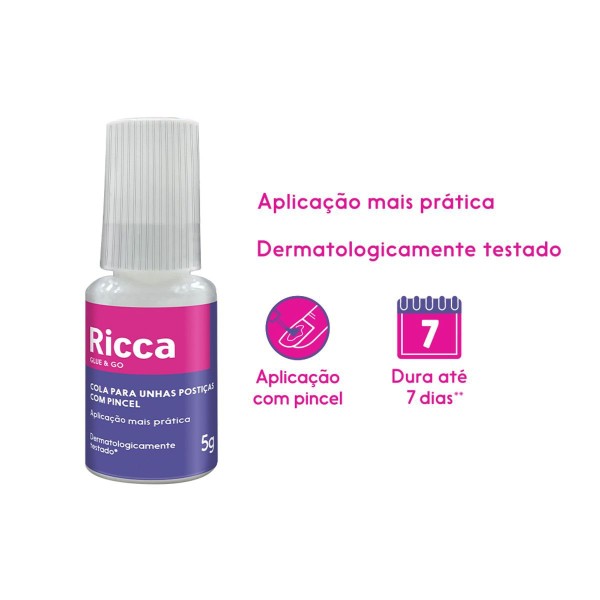 Encontraproduto.com.br - Cola Para Unhas Postiças Com Pincel Ricca