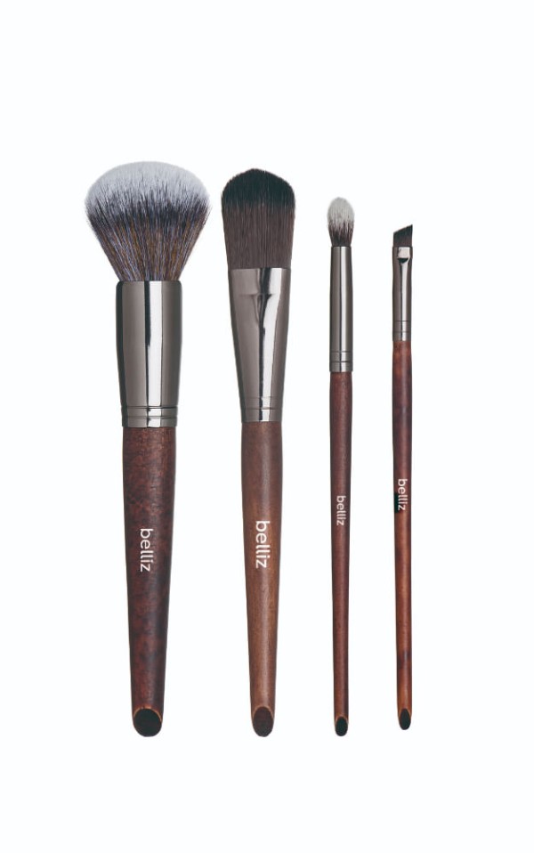 Kit de Pinceis Wood Face 4 Unidades - Belliz