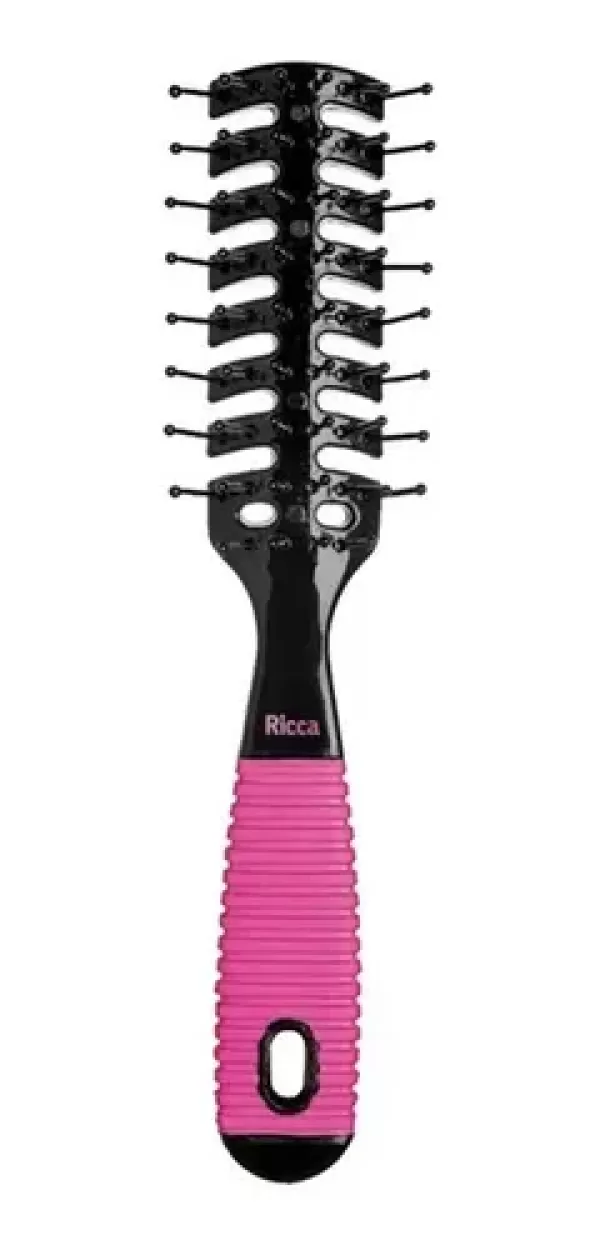 Escova Ventilada Black & Pink Ricca