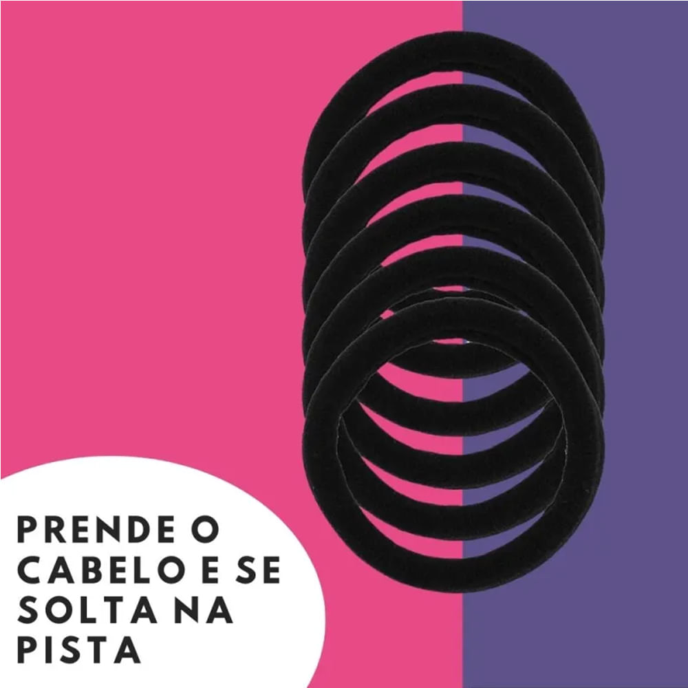 Encontraproduto.com.br - Elásticos Para Cabelos Ricca Preto Com 6 Unidades Ref.2725