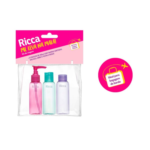 Encontraproduto.com.br - Kit Viagem Ricca Frasco 3un