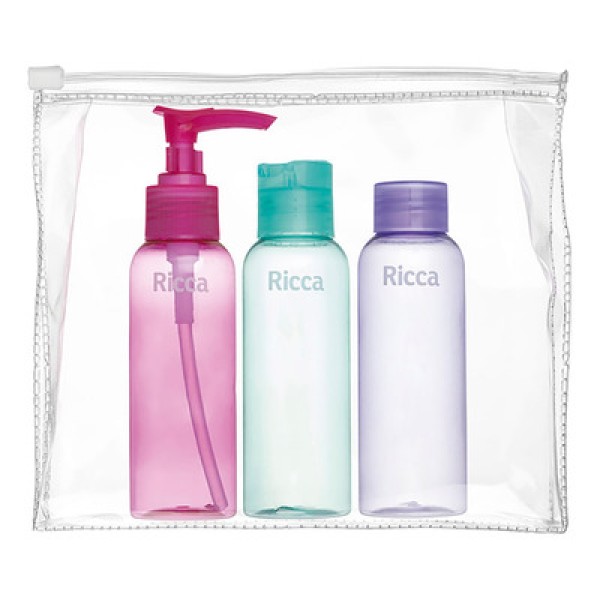 Encontraproduto.com.br - Kit Viagem Ricca Frasco 3un