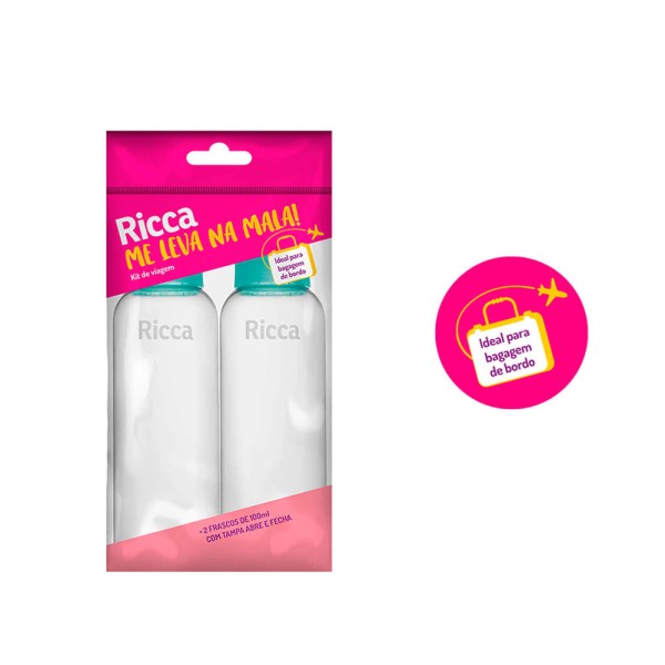 Encontraproduto.com.br - Kit de viagem Ricca com 2 Frascos Disk Top