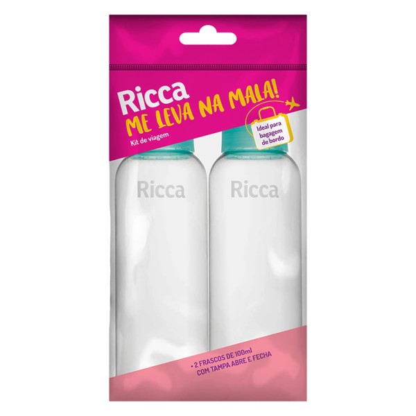 Encontraproduto.com.br - Kit de viagem Ricca com 2 Frascos Disk Top