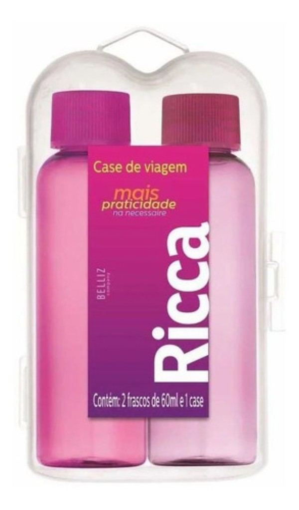 Kit Para Viagem Ricca Case Com 2 Frascos Colors - 3320
